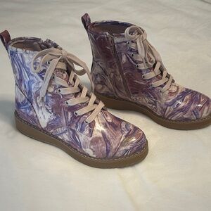 Steve Madden Women’s Purple Marble Lace-Up Ankle Boots - NWOT